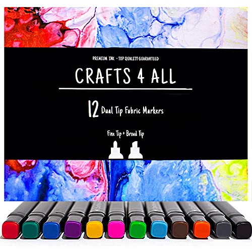 12 Pack Fabric Markers Pens Permanent Fabric Pens Textile Marker
