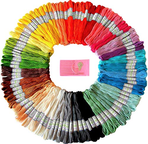 61 Pack Rainbow Color Embroidery Floss Friendship Bracelets Floss