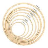 7 Pieces Embroidery Hoops Set Bamboo Circle Cross Stitch Craft Sewing