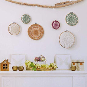 7 Pieces Embroidery Hoops Set Bamboo Circle Cross Stitch Craft Sewing