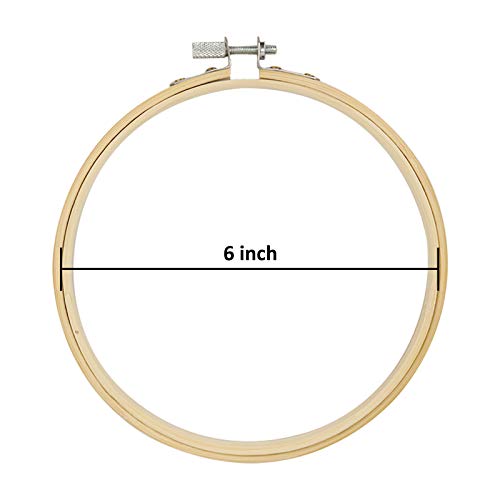 12 Pieces 6 Inch Bamboo Circle Hoops Rings For Embroidery And Cross Stitch