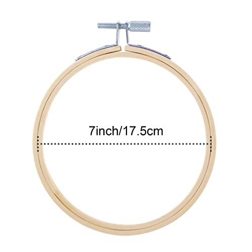7 Inch Wooden Round Embroidery Hoops Bamboo Circle Cross Stitch Hoop