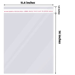 11x14 Inches Large 500 Pcs Resealable Cellophane Bags For Packaging Clothes