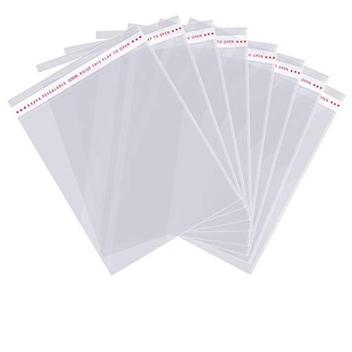 11x14 Inches Large 200 Pcs Resealable Cellophane Bags For Packaging Clothes