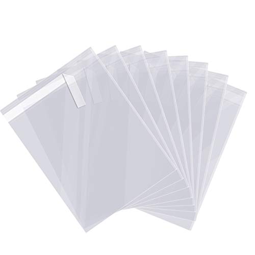 9x12 200 Clear Cello Cellophane Bags Resealable Plastic Bags