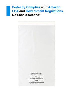12x18 200 Count Clear Poly Bags T Shirt Plastic Bags Cellophane Bags