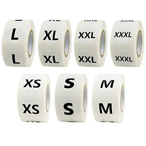 2800 Pcs 7 Sizes  Clothing Size Round Sticker Size Tags For Clothing