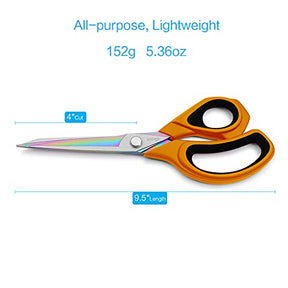 9.5 Inches Black/Aurantia Fabric Scissors All-Purpose Stainless Steel Scissors