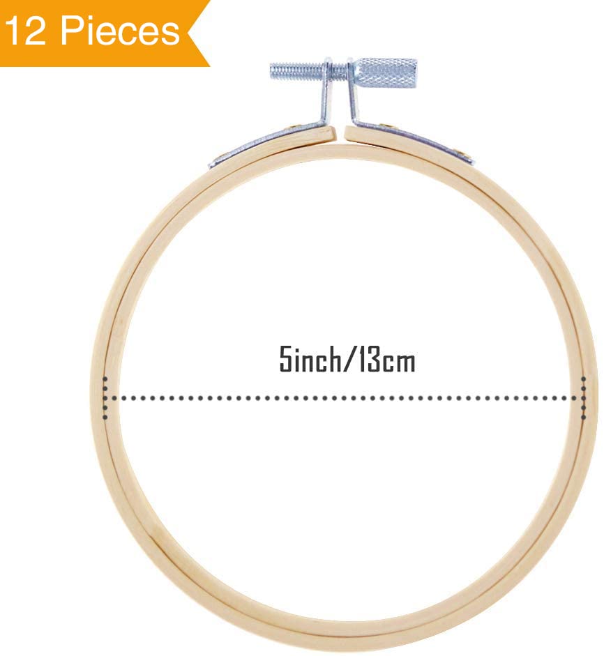 5 Inch Wooden Round Embroidery Hoops Bamboo Circle Cross Stitch Hoop
