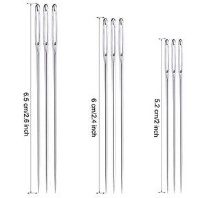 2 Pcs Needle Case With 9 Pcs Sewing Needles And 4 Pcs Leather Stitching Needle