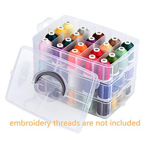 3 Layers Case Storage Box Embroidery Thread Organizer For 60 Spools