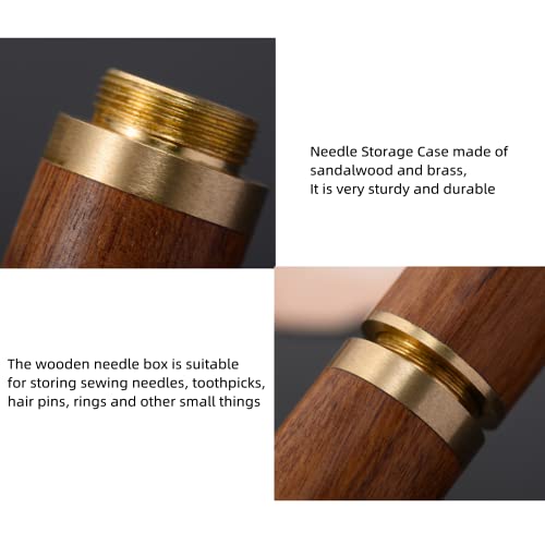 3 Pcs Wooden Needle Case  Sewing Needles Holder Storage Case