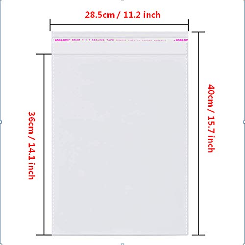 11x14 Pcs Cellophane Bags Resealable Plastic Bags Packaging Clothes