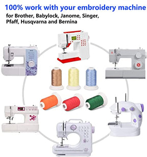 Machine Embroidery Thread Kits With Thread Organizer 63 Polyester Colors