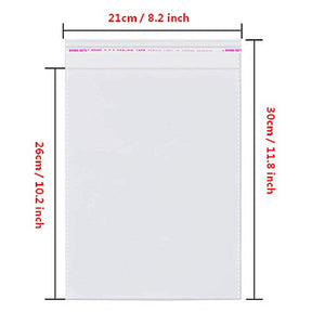 8x10 200 Pcs Cellophane Bags Resealable Plastic Bags Packaging Clothing