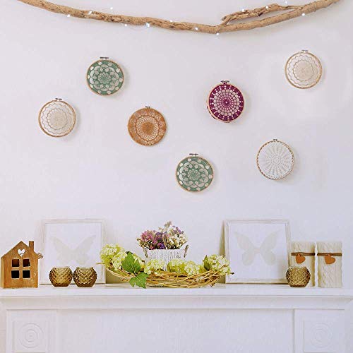 12 Pieces 4 Inch Round Embroidery Hoop Bulk Wholesale Bamboo Circle Cross Stitch Hoop Ring