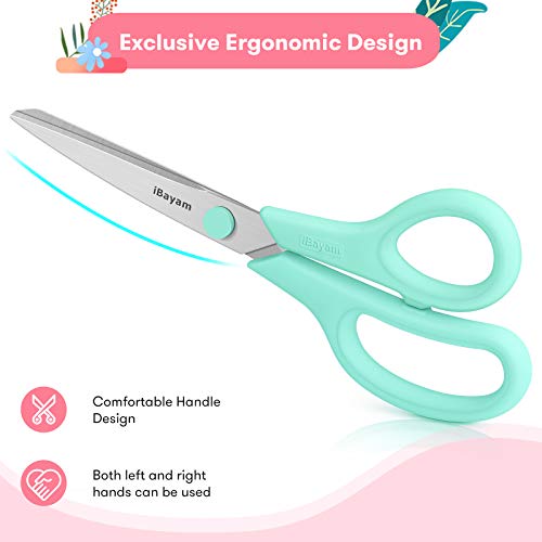 3 Pack Yellow Pink Green Scissors Sewing Scissors Craft Scissors