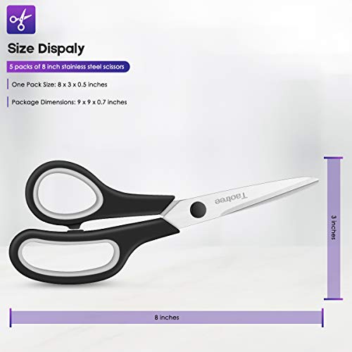 5 Pack Assorted Color Stainless Steel Scissors Craft Scissors