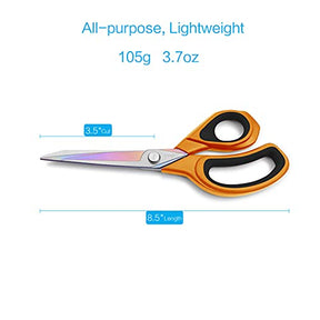 8.5 Inches Black/Aurantia Fabric Scissors All-Purpose Stainless Steel Scissors