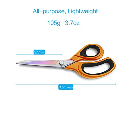 8.5 Inches Black/Aurantia Fabric Scissors All-Purpose Stainless Steel Scissors
