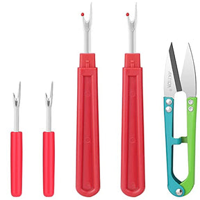 Red 2 Big And 2 Small Thread Remover Kit With 1 Thread Nipper Zipper Bag