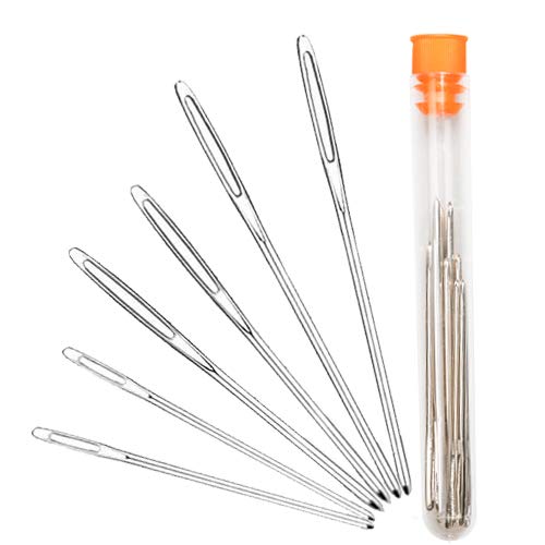 6 Pieces Large Eye Blunt Needles Stainless Sewing Needles