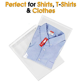 12x15 200 Count Poly Bags For Shirts T Shirt Bags Clear Plastic Bags