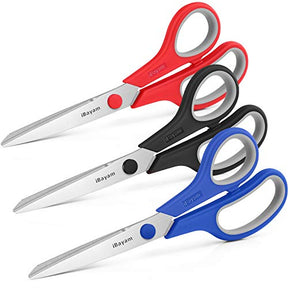 3 Pack Red Black Blue Scissors Sewing Scissors Craft Scissors
