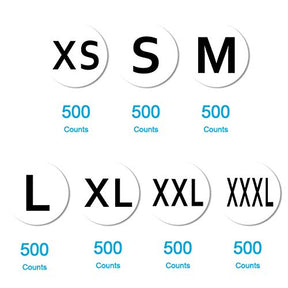 7 Sizes 3500 Pack Clothing Size Stickers Adhesive Sizing Stickers
