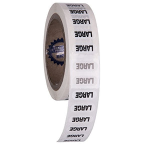 Large Clothing Size Strip Labels 250 Strips Per Roll Sizing Stickers
