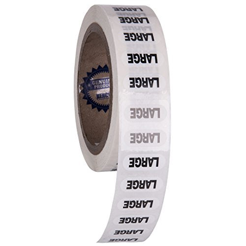 Large Clothing Size Strip Labels 250 Strips Per Roll Sizing Stickers