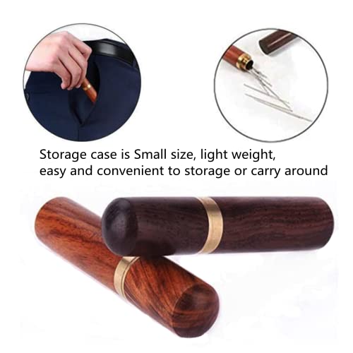 3 Pcs Wooden Needle Case  Sewing Needles Holder Storage Case