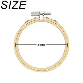 12 Pieces 3 Inch Bamboo Circle Hoops Rings For Embroidery And Cross Stitch