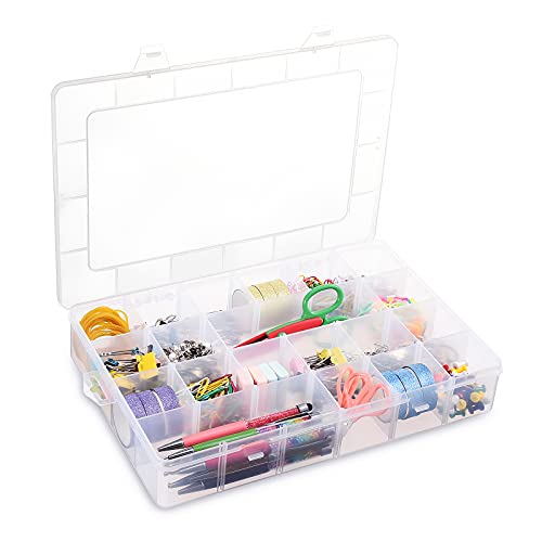 24 Grids Plastic Organizer Box Craft Storage Container With Adjustable Dividers