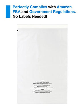 14x20 200 Count Clear Poly Bags T Shirt Plastic Bags