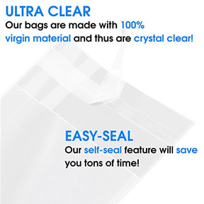 9x12 200 Pack Resealable Plastic Bags Plastic Shirt Bags
