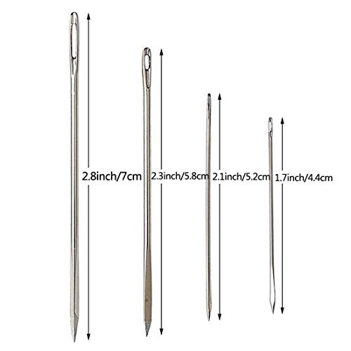 2 Pcs Needle Case With 9 Pcs Sewing Needles And 4 Pcs Leather Stitching Needle
