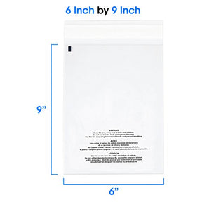 6x9 200 Count Clear Poly Bags T Shirt Plastic Bags Cellophane Bags