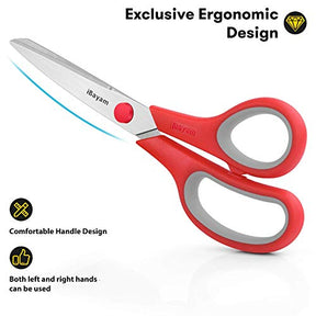 3 Pack Red Black Blue Scissors Sewing Scissors Craft Scissors