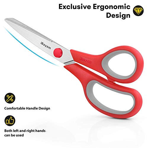 3 Pack Red Black Blue Scissors Sewing Scissors Craft Scissors