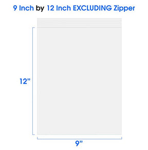 9x12 500 Count Zip Plastic Poly Bags Resealable Plastic Bags