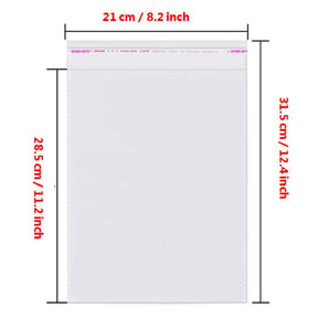 8x11 200 Pcs Cellophane Bags Resealable Plastic Bags Packaging Clothing