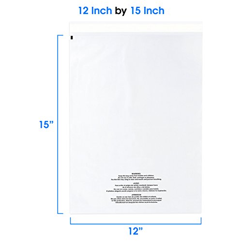 12x15 200 Count Clear Poly Bags T Shirt Plastic Bags Cellophane Bags