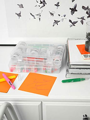 2 PCS 18 Grids Plastic Organizer Container Storage Box With Adjustable Dividers
