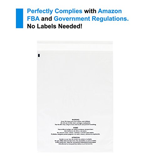 9x12 100 Count Poly Bags Plastic Shirt Bags Clear Plastic Bags