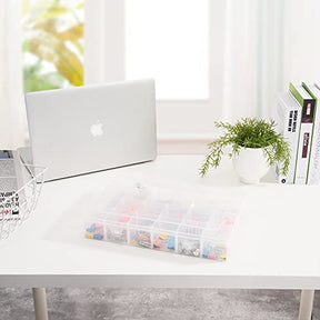 24 Grids Plastic Organizer Box Craft Storage Container With Adjustable Dividers