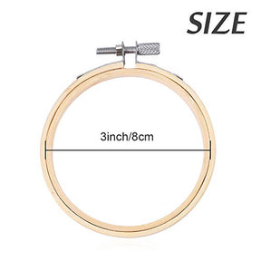 3 Inch Wooden Round Embroidery Hoops Bamboo Circle Cross Stitch Hoop