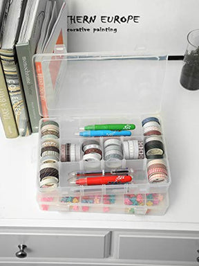 2 PCS 18 Grids Plastic Organizer Container Storage Box With Adjustable Dividers