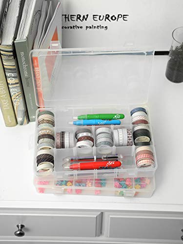 2 PCS 18 Grids Plastic Organizer Container Storage Box With Adjustable Dividers