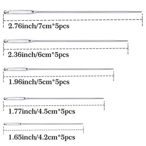25 Pieces Hand Sewing Sharp Needle With Solid Wooden Needle Case